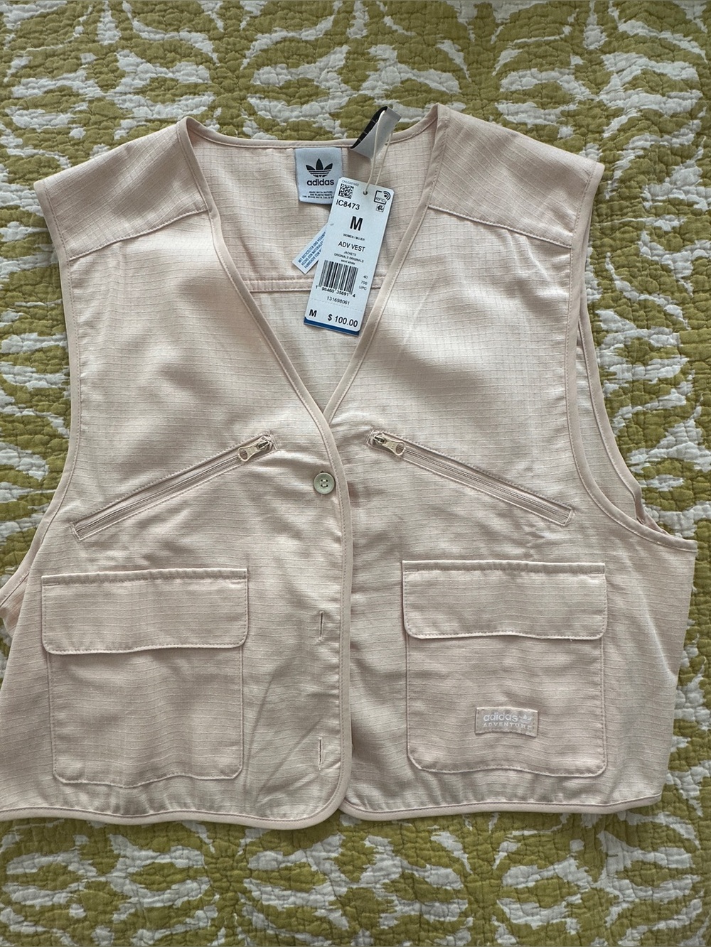adidas Tan Utility Vest with Front Pockets